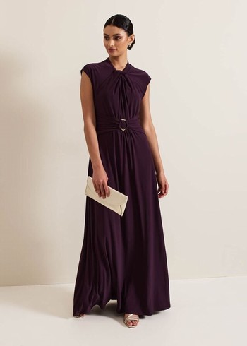 Phase Eight Tolly Burgundy Dress Burgundy USA | 0236819-XA